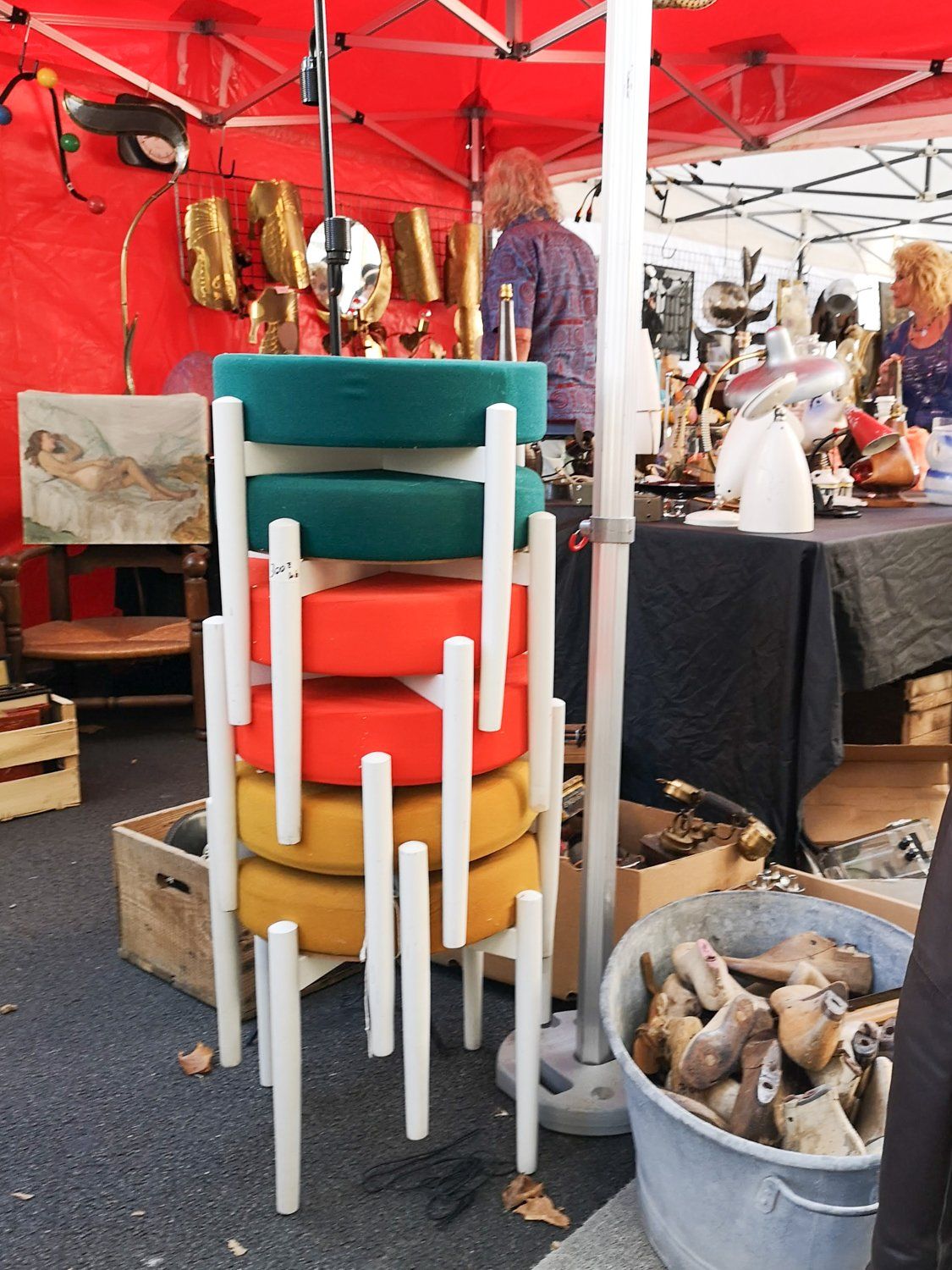 Seventies stools in multiple colors